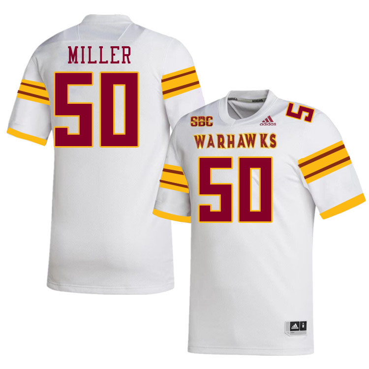 #50 Carter Miller Louisiana-Monroe Warhawks College Football Jerseys Stitched-White